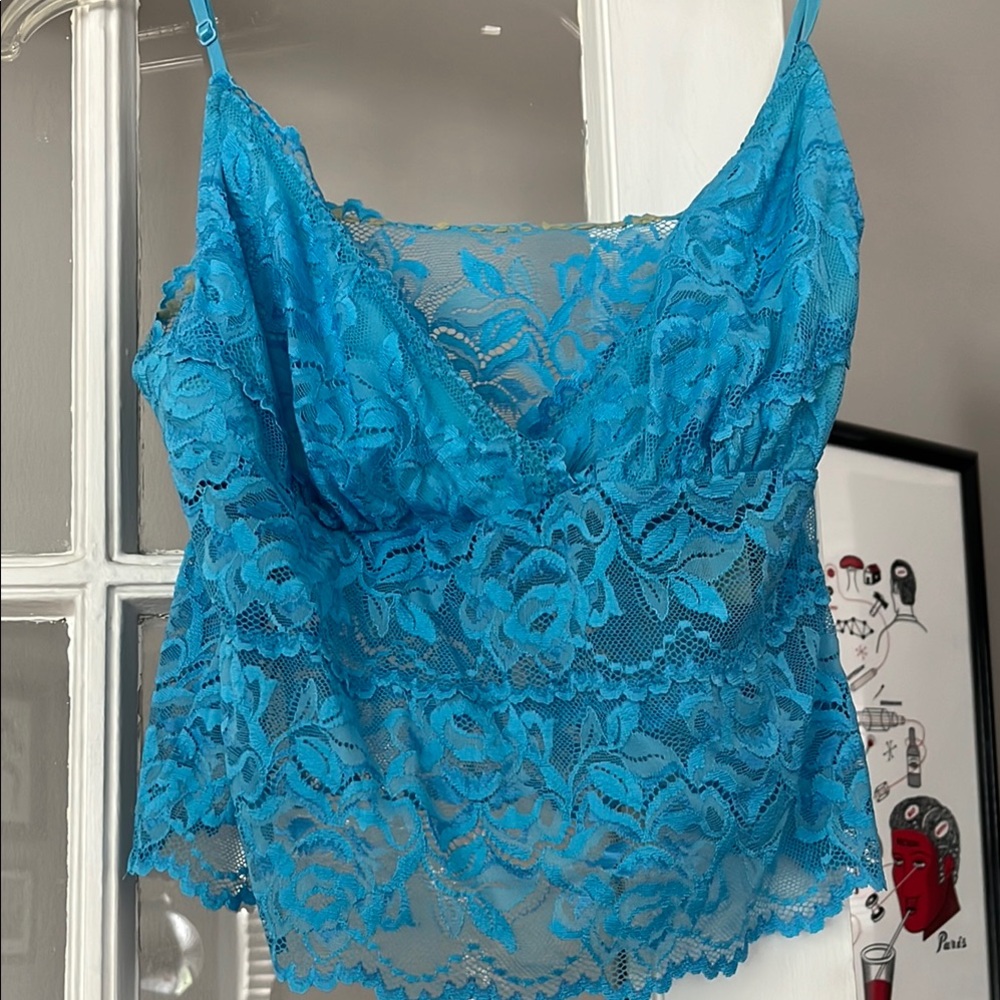 Blue lace cami NWT